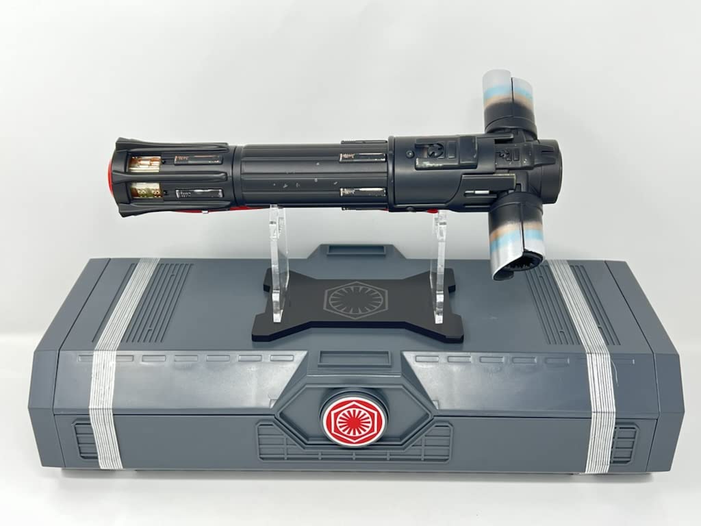 Star Wars Galaxy's Edge Kylo Ren Legacy Lightsaber Hilt with Custom Engraved Display Stand - Collectible Replica for Fans, Cosplay & Home Decor - Perfect for Star Wars Themed Parties, Display Cases & Gift Giving