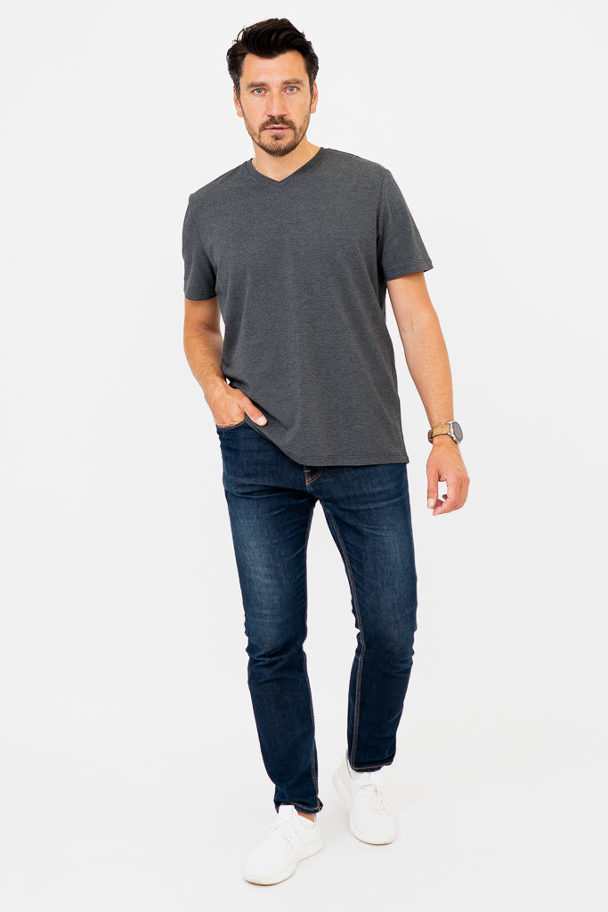 Adam Men's Short Sleeve Bamboo Shirt - Breathable & Comfortable Graphite Casual Top for Summer, Office & Outdoor Activities