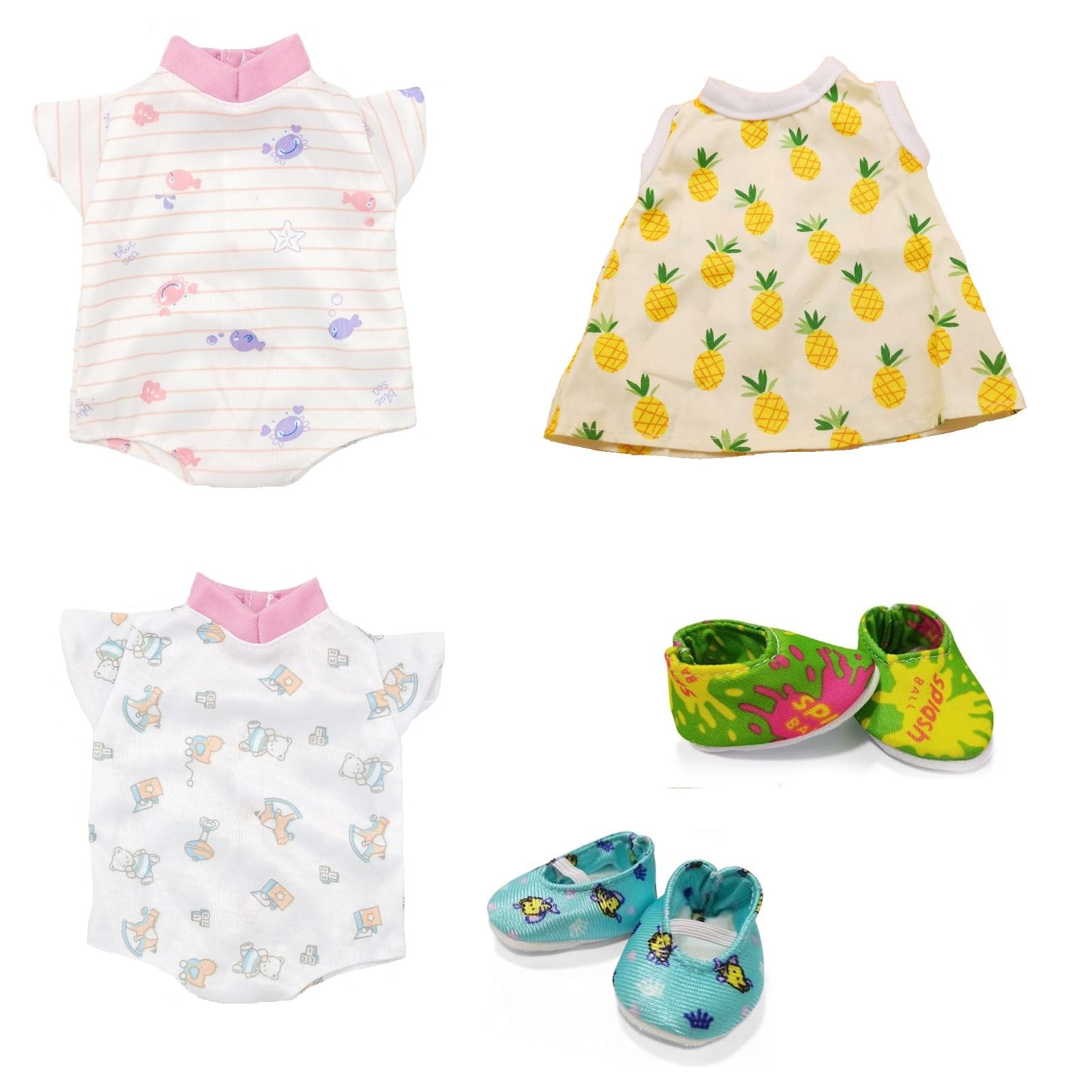 12 Inch Reborn Baby Doll Clothes Set for Boys - Outfit, Shoes & Accessories for 10-12 Inch Alive Boy Dolls (Pattern-5) - Perfect for Dress Up, Role Play & Collecting