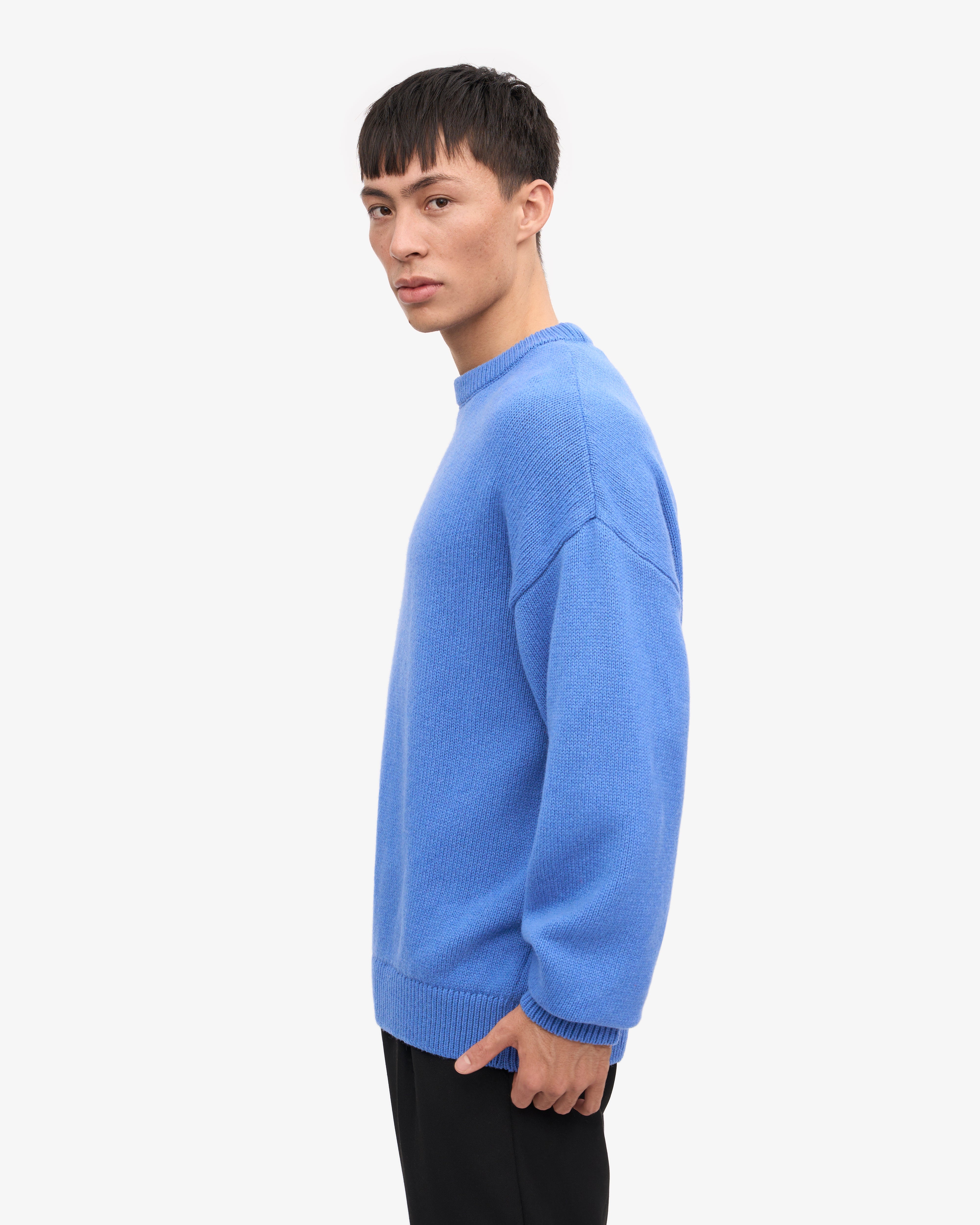 Premium Oversized Merino Wool Sweater - Soft & Warm Crewneck Pullover for Women & Men in Pacific Blue | Perfect for Winter, Casual Outfits & Cozy Loungewear