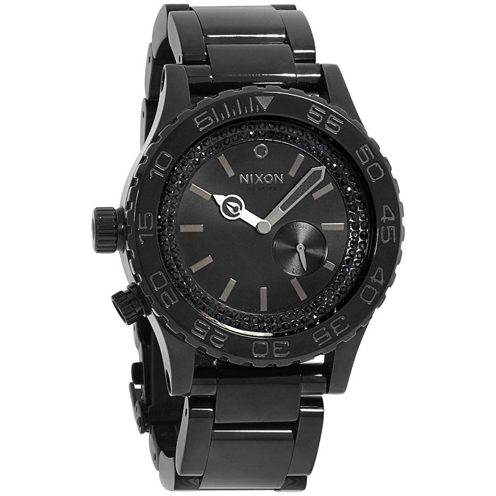 NIXON 42-20 Men's All Black Stainless Steel Watch with Black Crystal - Waterproof Chronograph Wristwatch for Business, Casual & Outdoor Activities