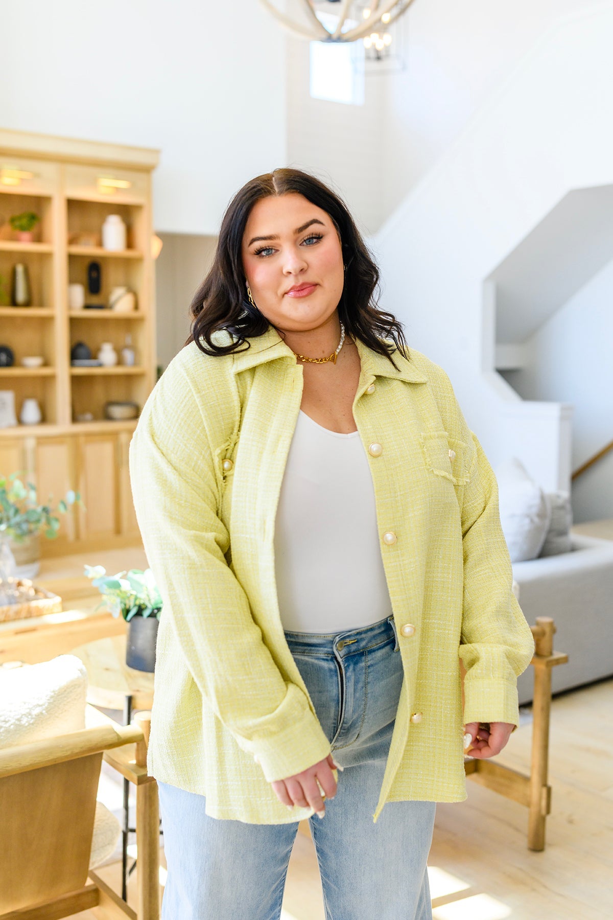Yellow Daydreams Shacket - Cozy Overshirt for Women | Perfect for Fall Layering & Casual Outfits