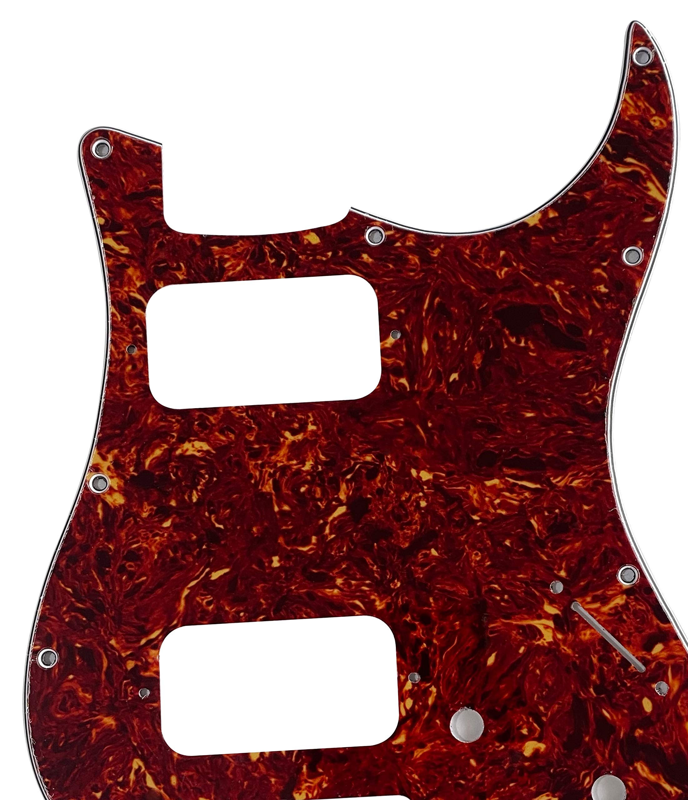 Electric Guitar Pickguard for Fender Double Fat HH Strat Humbucker Style - 4 Ply Red Tortoise Shell | Replacement Pickguard for Fender Stratocaster | Perfect for Musicians & Guitar Upgrades