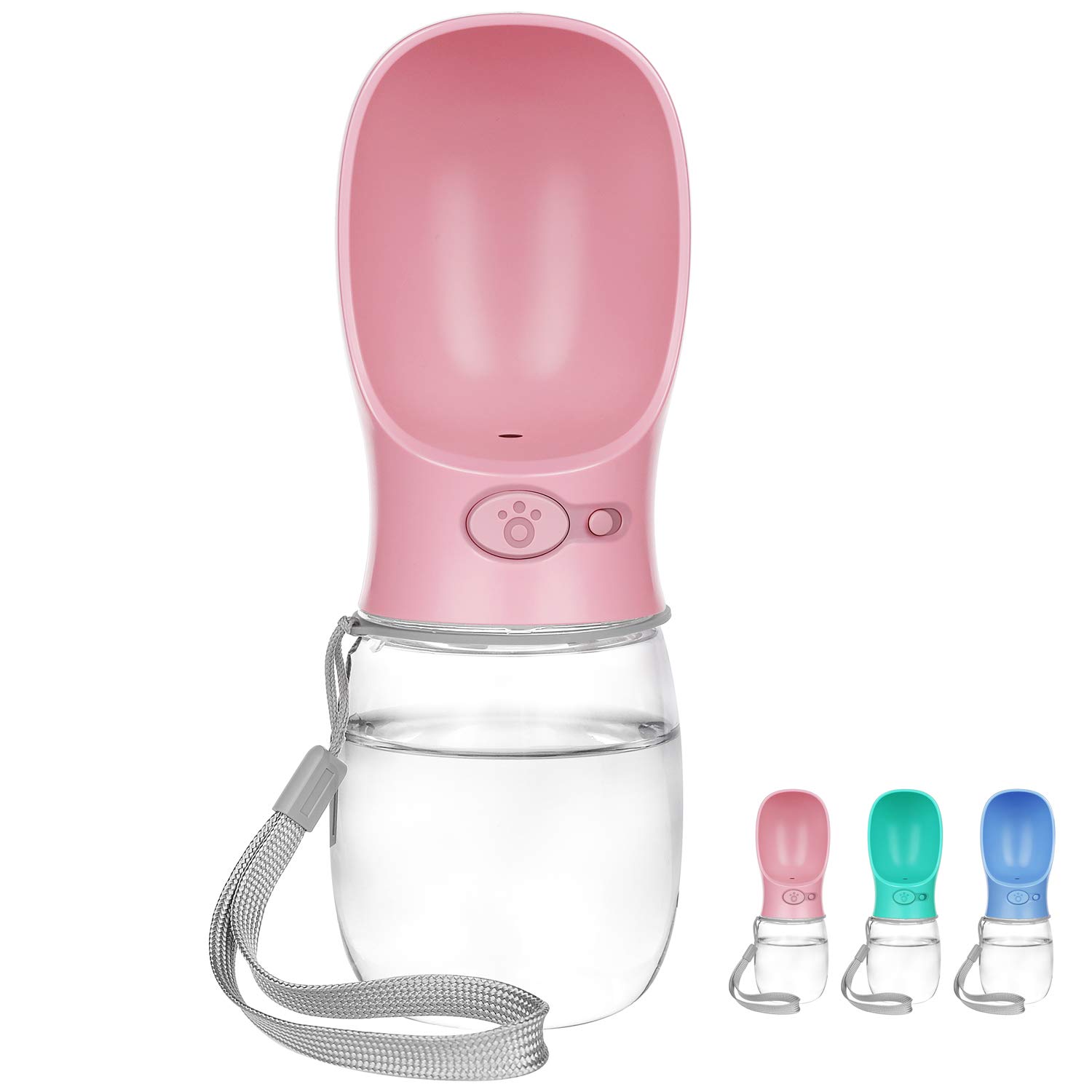 Portable Dog Water Bottle with Bowl - 12oz Lightweight Travel Water Dispenser for Dogs, Puppy Essentials for Outdoor Walking, Hiking & Camping | Pet Accessories (Pink) - Perfect for Park Visits, Beach Trips & Daily Walks
