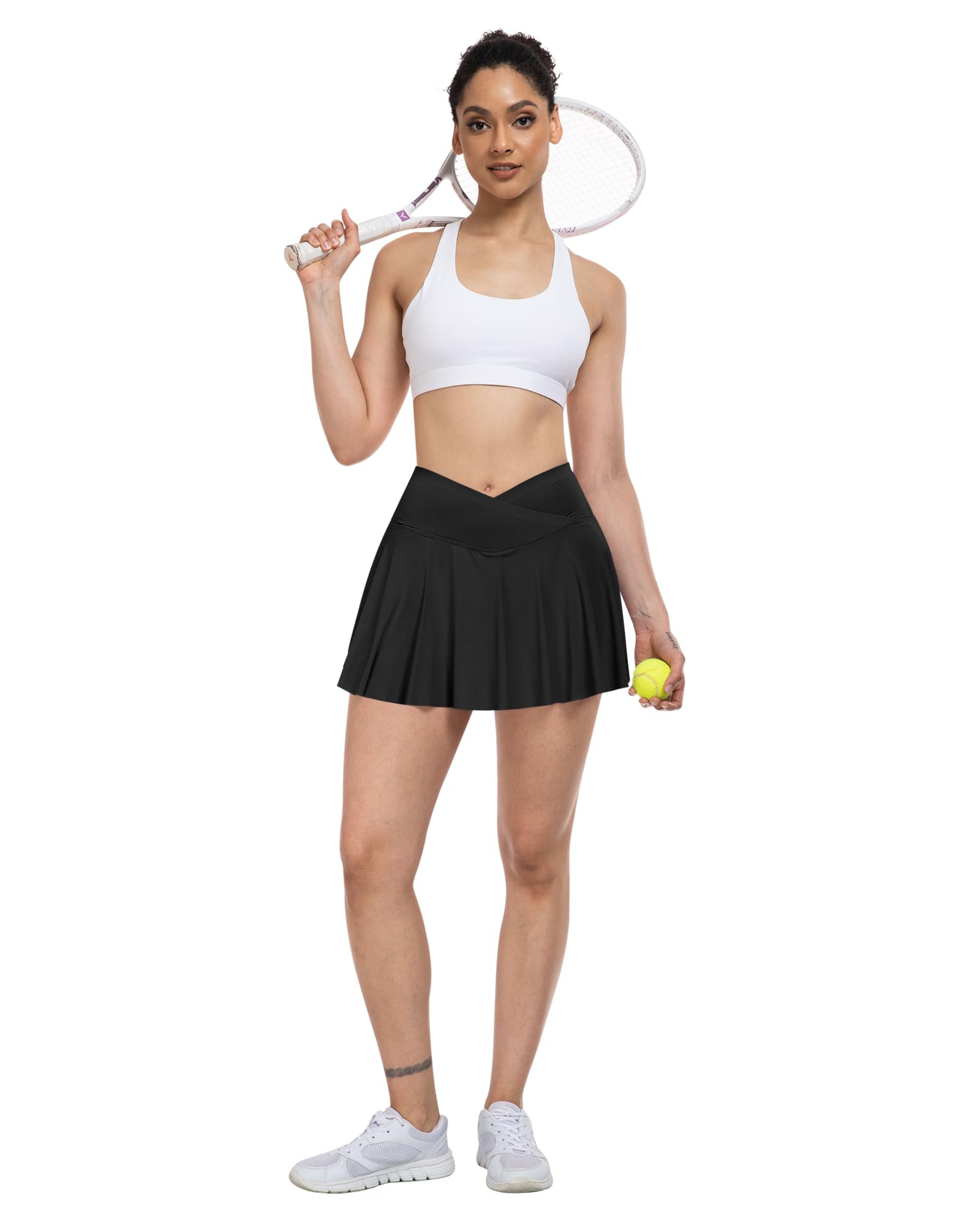 ATHVOTAR Women's High Waisted Tennis Skirt with Pockets - Breathable Athletic Skorts for Golf, Running & Workout - Built-in Shorts for Comfort & Coverage - Perfect for Tennis, Gym, Yoga & Casual Wear
