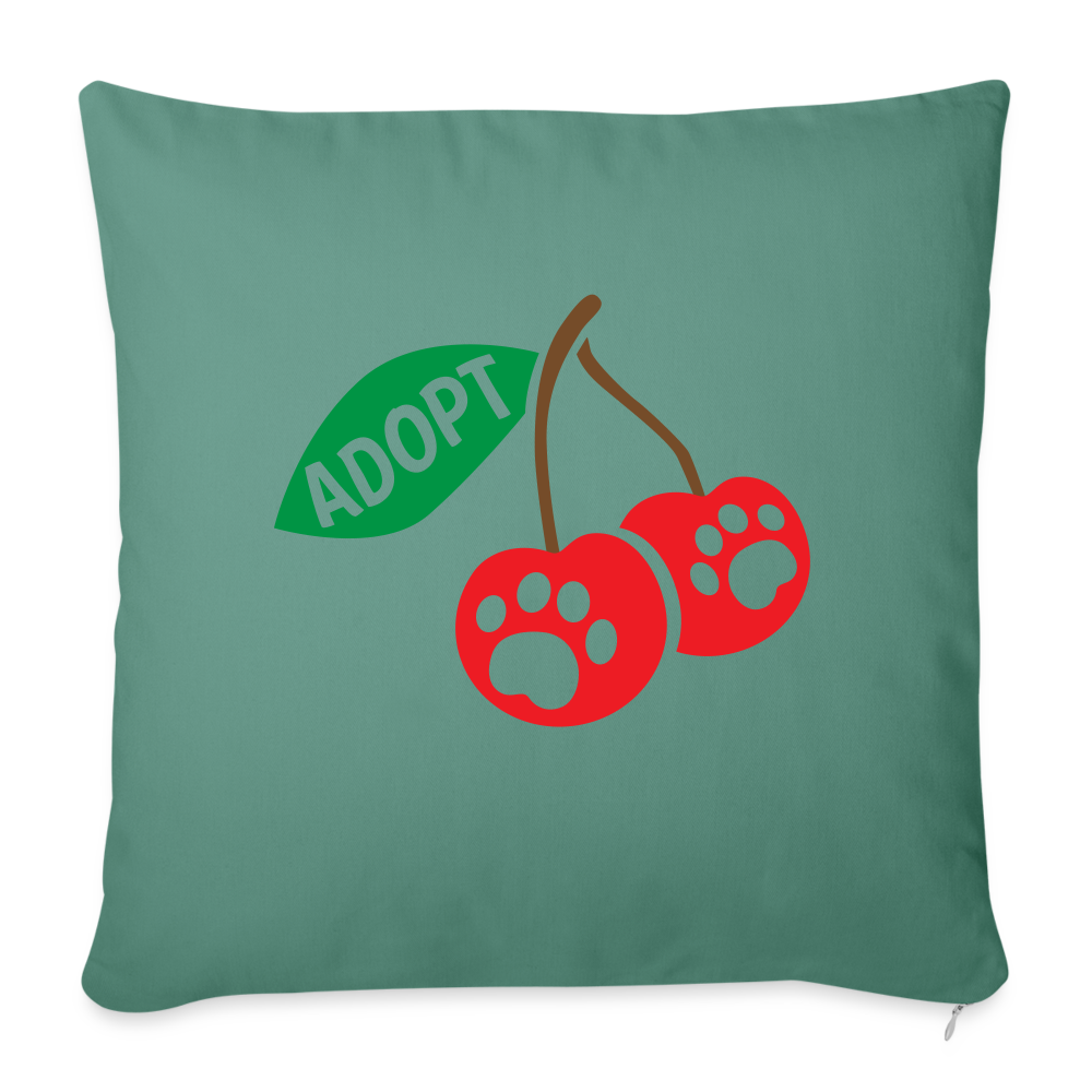 Door County Cherries Throw Pillow Cover 18x18 Inches - Farmhouse Decor for Couch, Bedroom & Living Room