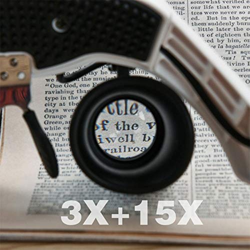 LED Magnifying Glasses with Double Lens - 5X & 10X Magnification for Watch Repair, Jewelry Making & Electronics Work - Hands-Free Illuminated Eyewear for Precision Tasks