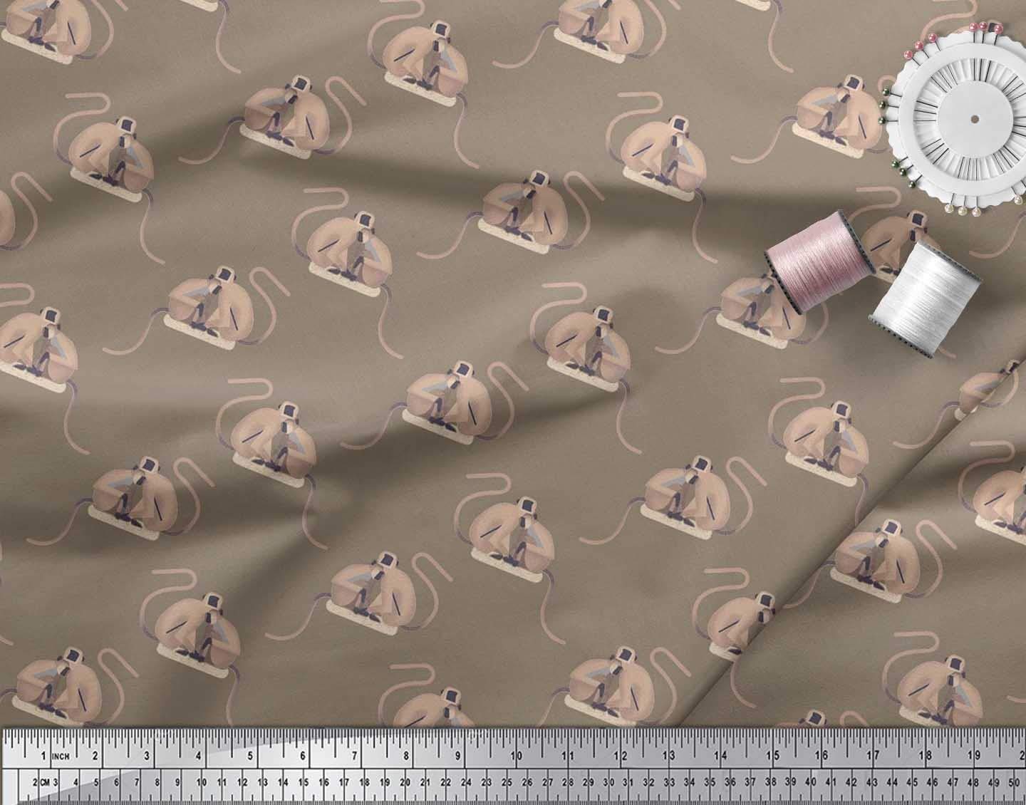 Soimoi Japan Crepe Green Fabric by The Yard - 42 Inch Wide Vervet Monkey Animal Print Fabric - Exotic Playful Pattern with Elegant Vervet Monkeys - Perfect for DIY Dresses, Curtains & Home Decor Projects