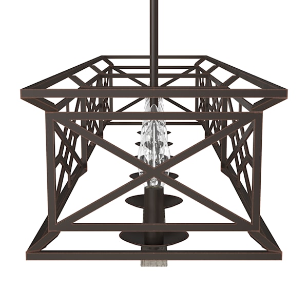 Hunter Langwood 6-Light Modern Linear Chandelier in Onyx Bengal - Sleek Black Glass Fixture for Dining Room, Kitchen Island & Contemporary Living Spaces