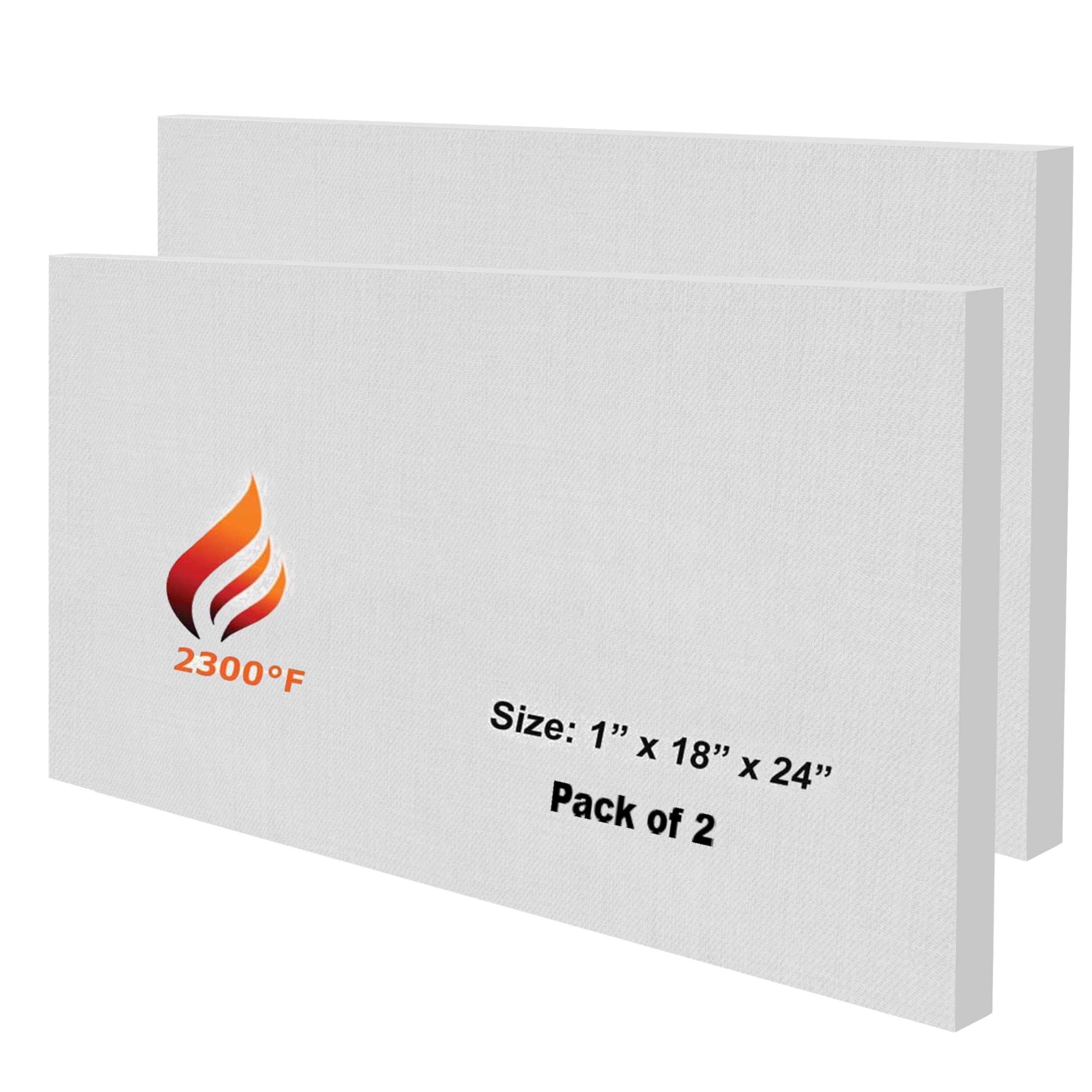 2 Pack High-Temperature Ceramic Fiber Board - 2300°F Fireproof Insulation - 1
