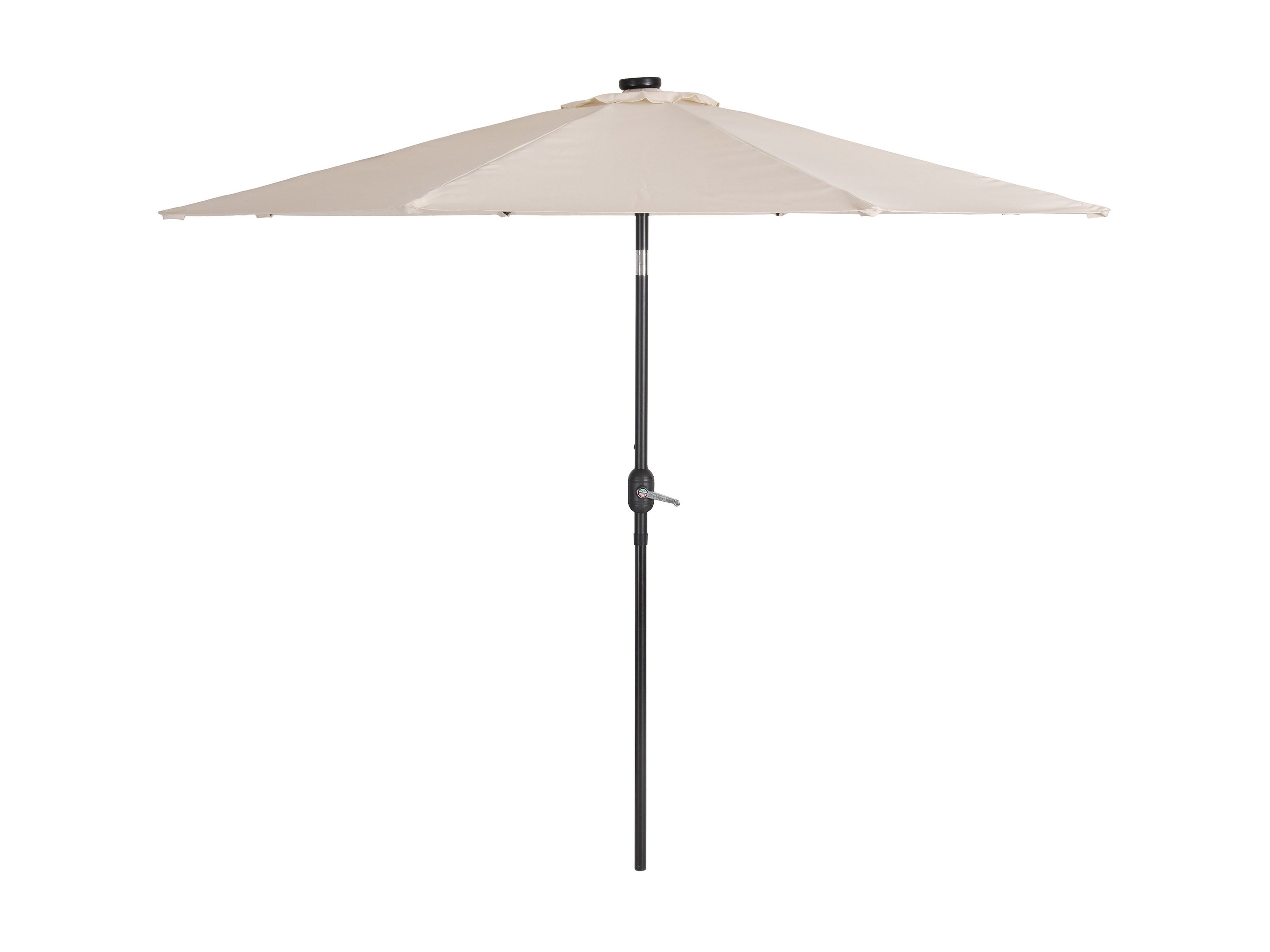 9ft White Outdoor Patio Umbrella with LED Lights - Waterproof Cantilever Market Umbrella for Poolside, Garden, Deck & Backyard Relaxation