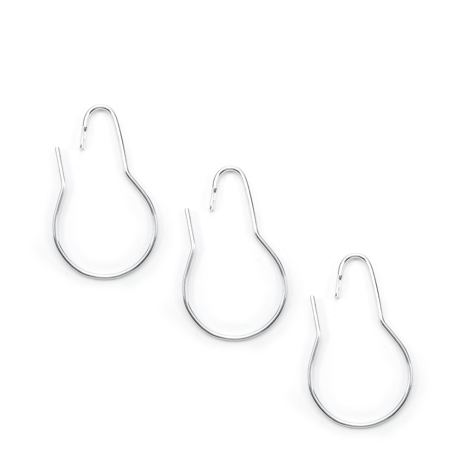 10Pcs Iron-Zinc Alloy Shower Curtain Rings - Rust-Resistant Metal Hooks for Bathroom Curtains & Liners (Silver Tone) - Perfect for Home, Apartment, Hotel Bathroom Decor & Organization