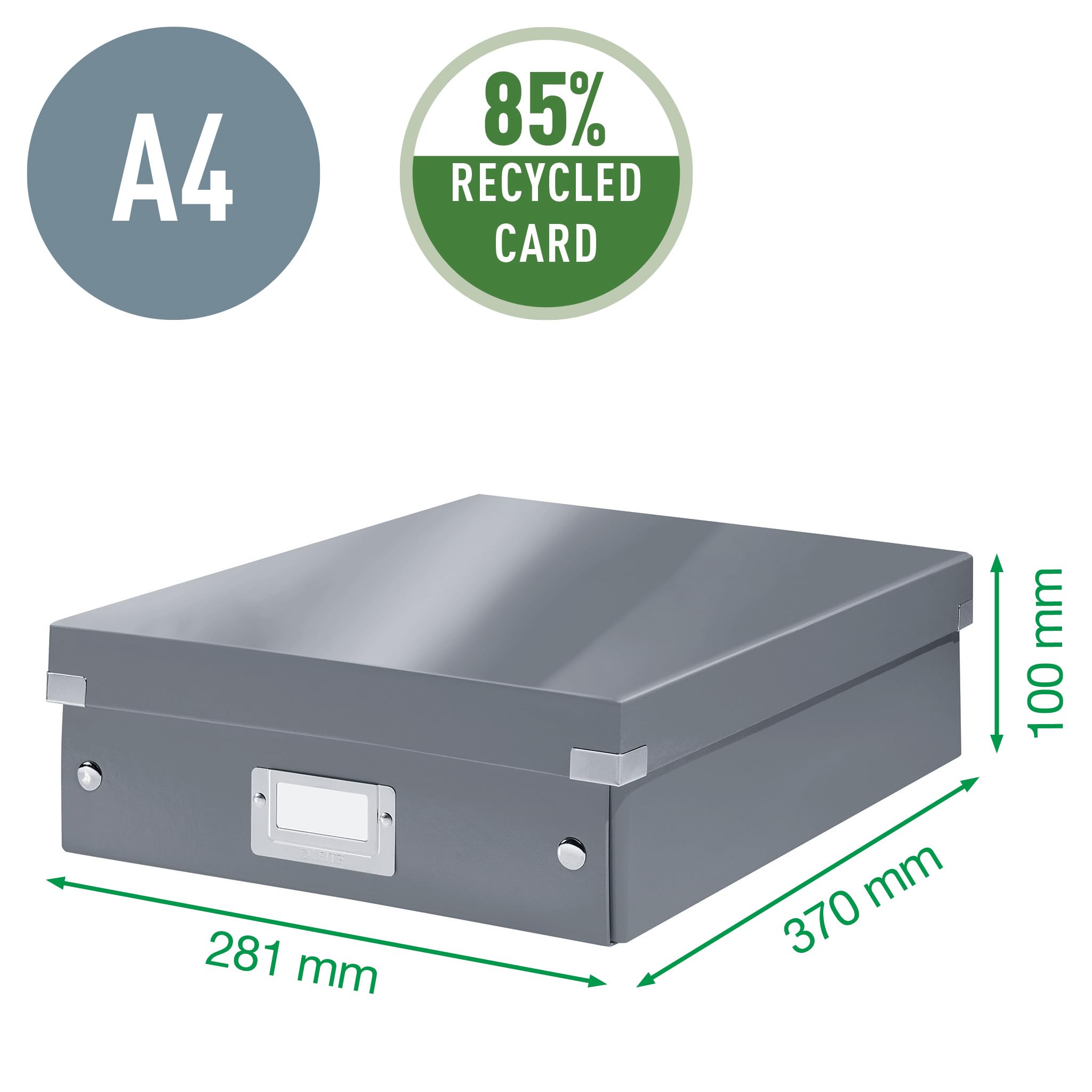 Leitz A5 Storage Box - Small White Organizer for A4 Documents | Click & Store Range 60430001 | Perfect for Office, School & Home Organization