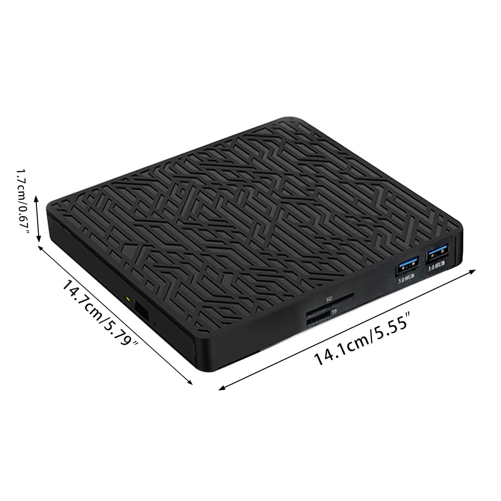 KieTeiiK USB 3.0 External DVD CD Drive - Burner/Writer/Reader for Laptop & PC - Compatible with Windows 10/11/Mac - Portable Optical Disc Drive for Movies, Music, Data Backup & Software Installation