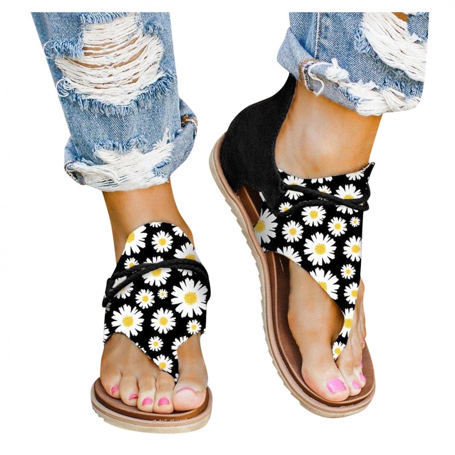 **Aayomet Women's Comfortable Wedge Sandals - Roman Gladiator Print Clip-Toe Dressy Platform Sandals for Casual Outings, Beach Vacations & Summer Fashion**