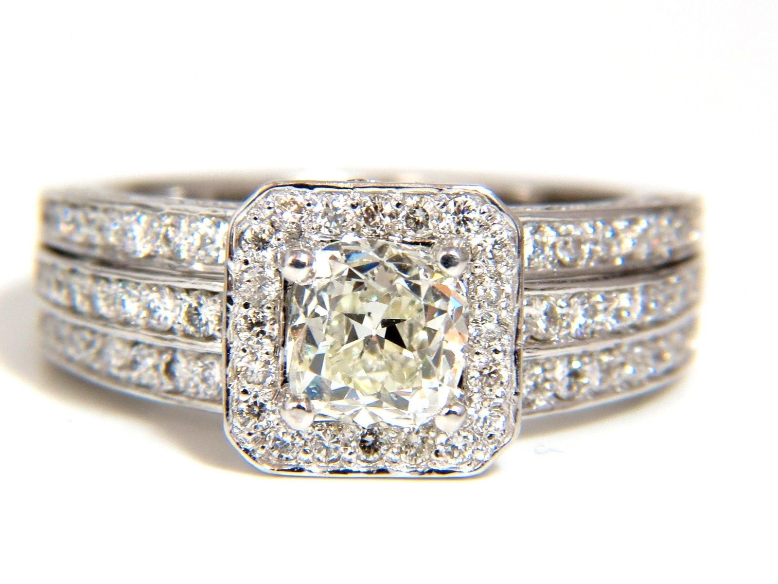 2.22ct GIA Certified Natural Cushion Cut Diamond Ring in 14K White Gold with Square Raised Setting - Perfect for Engagement, Wedding & Anniversary Gifts