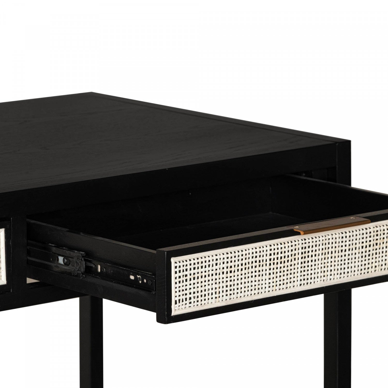 Premium Ebony Wood Nurelle Desk - Modern Home Office Furniture for Work & Study | Stylish Writing Desk for Small Spaces & Apartments
