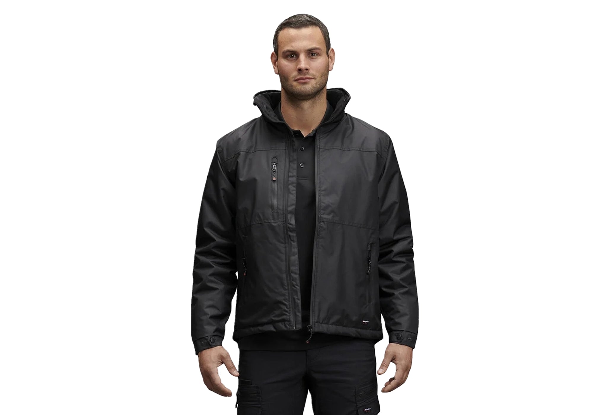 Kinggee Men's Waterproof Insulated Winter Jacket with Zip - Warm Outdoor Coat for Hiking, Skiing & Cold Weather Activities