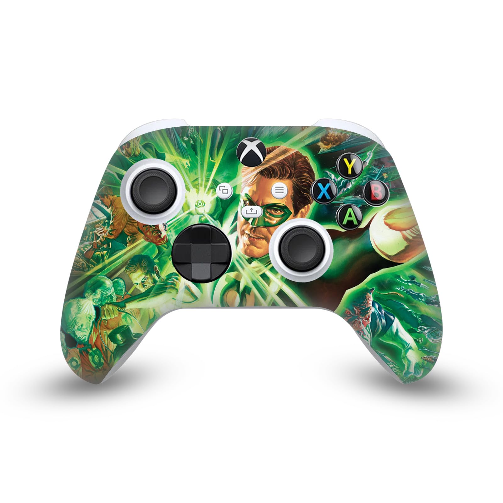 Official Green Lantern DC Comics Corps Licensed Comic Book Cover & Game Console Wrap Skin Bundle - Compatible with Xbox Series S Controller - Perfect for Gaming & Collectors