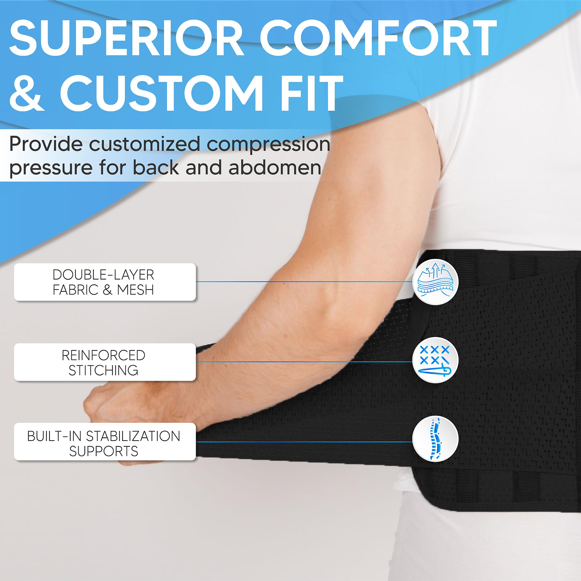 GOLF HUGGY Golf Back Brace – Premium Adjustable Back Support Belt for Golfers – Comfortable & Strong Compression Wrap – Injury Prevention & Pain Relief – S/M/L Sizes – Perfect for Golf Swing Support & Post-Game Recovery