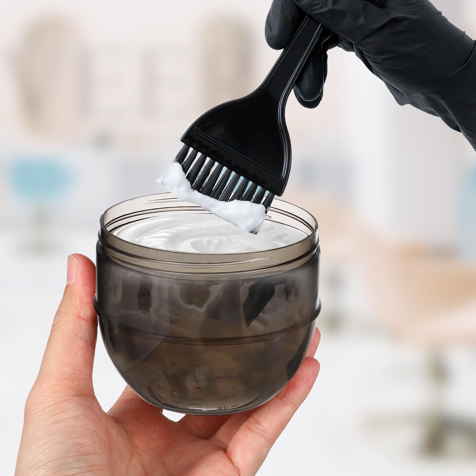 Professional Plastic Hair Dye Mixing Bowl with Measuring Scale - Salon & Home Hair Coloring Tools for DIY Hair Dyeing | Perfect for At-Home Hair Color Application & Salon Styling