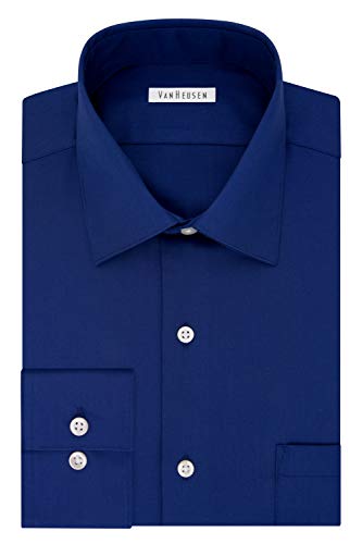Van Heusen Men's Tall Fit Dress Shirts - Lux Sateen Stretch Solid Big & Tall Size - Premium Formal Shirt for Office, Business Meetings & Special Occasions