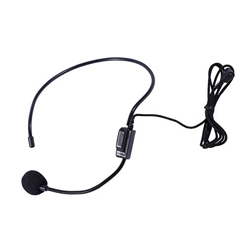 Professional Wired Headset Microphone with 3.5mm Jack - Noise Cancelling Vocal Mic for Karaoke, Live Streaming, Public Speaking & Voice Amplifiers (Black)