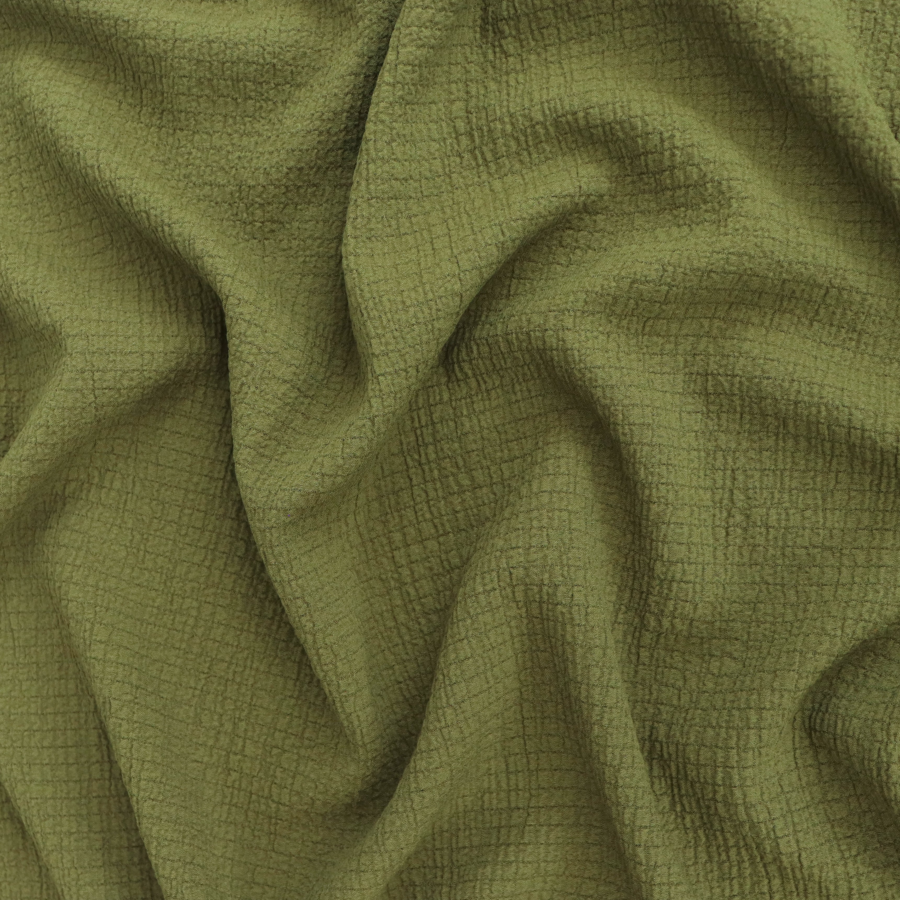 Premium Viscose Blend Seersucker Fabric - 64cm Wide, Vibrant Green - Perfect for Summer Dresses, Shirts & Lightweight Apparel