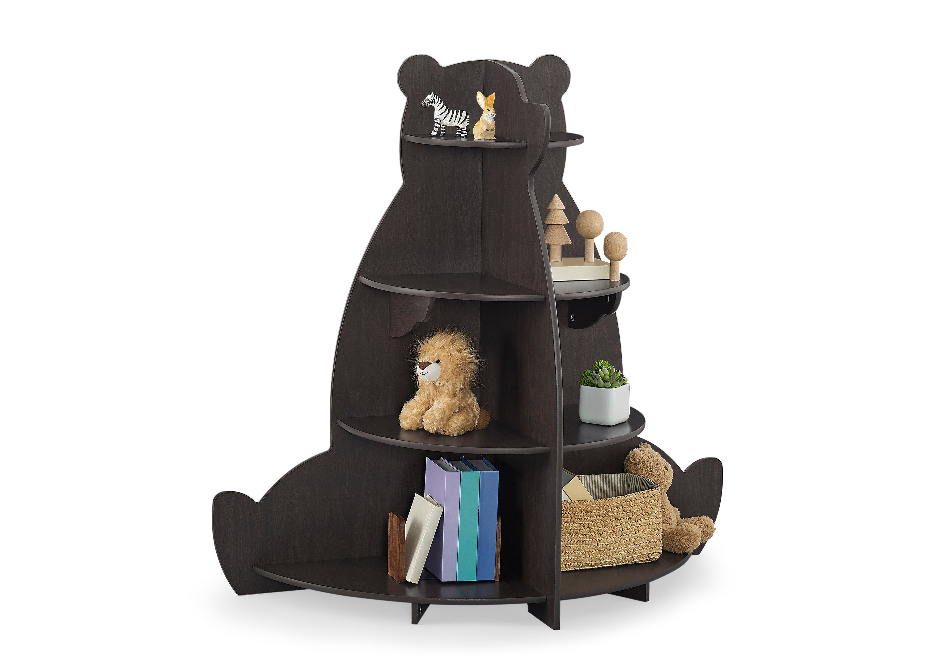 Greenguard Gold Certified Bear Bookcase - Eco-Friendly Kids Bookshelf for Nursery, Bedroom & Playroom Organization