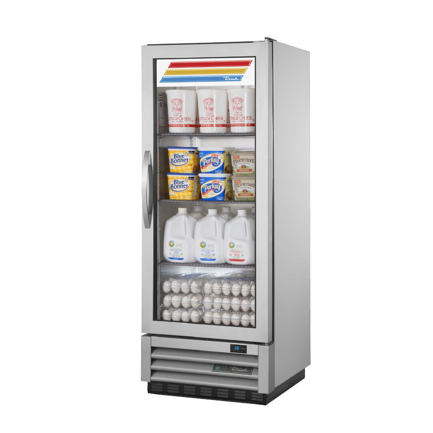 True T 12G HC~FGD01 25 Reach-In Commercial Refrigerator with 1 Glass Door - Perfect for Restaurants, Cafes, and Convenience Stores