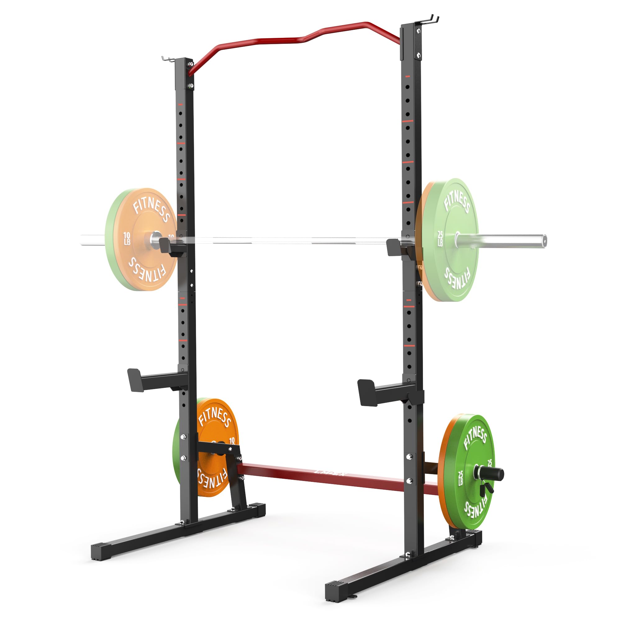 Adjustable Squat Rack Barbell Stand for Home Gym - Heavy Duty Bench Press, Pull Up & Power Rack - Perfect for Strength Training, Weightlifting & CrossFit Workouts