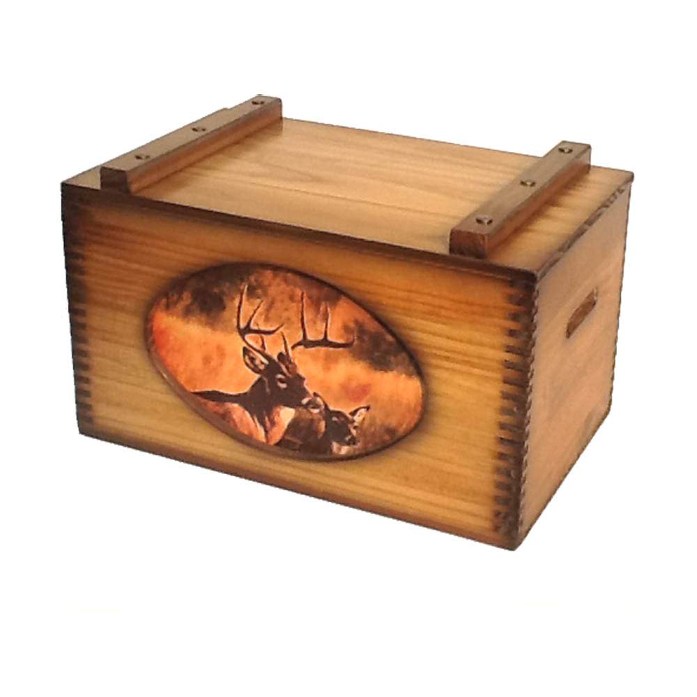 BUCK AND DOE STORAGE BOX - Premium Wooden Storage Box for Home Organization | Perfect for Jewelry, Keepsakes & Office Supplies - Rustic Home Decor Gift Idea