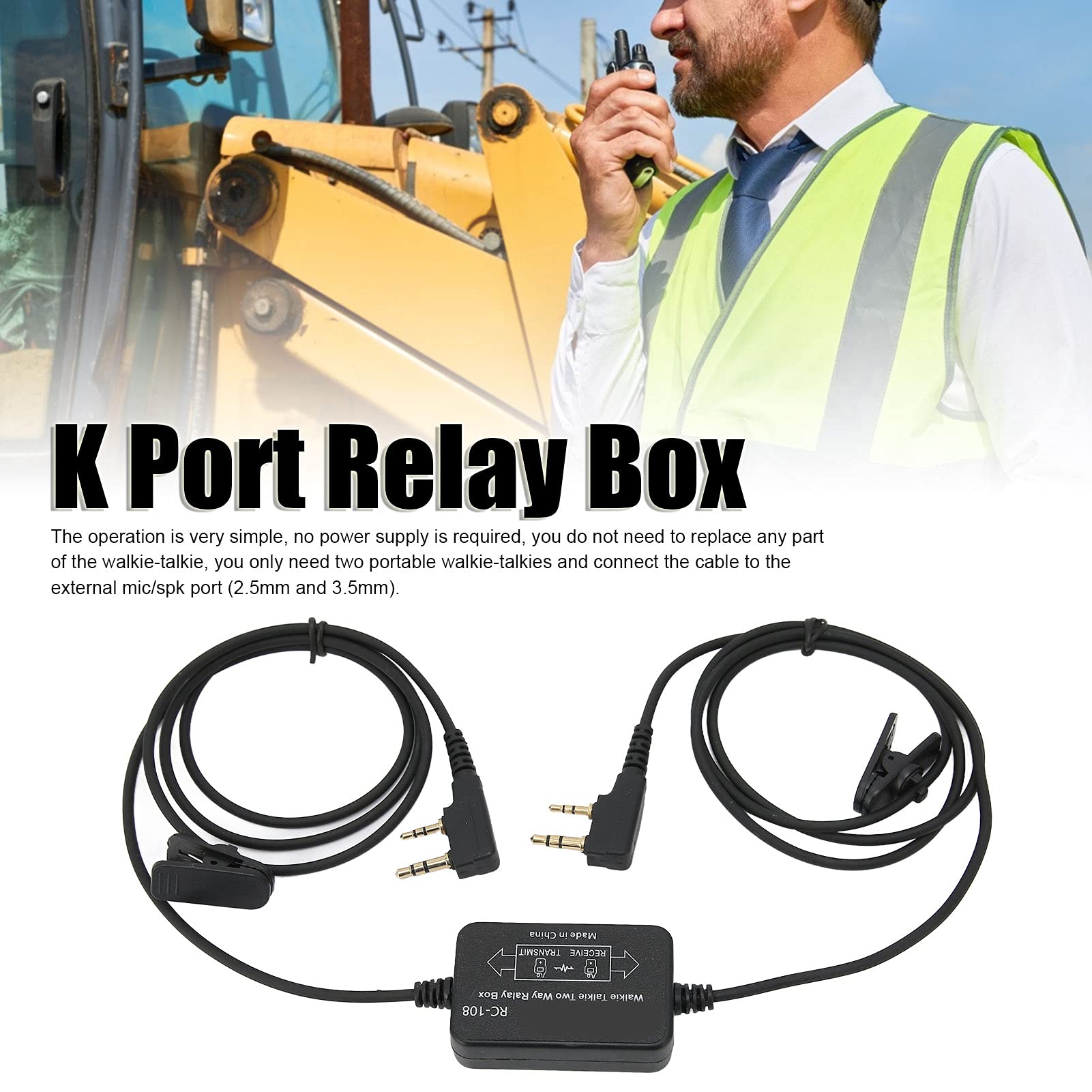 RC-108 Relay Box - Two-Way Radio Repeater for Handheld Walkie Talkies | Portable Intercom System for Clear Communication in Outdoor, Construction & Security Scenes