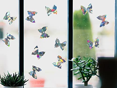 Butterfly Rainbow Window Suncatchers - Vibrant Decals & Clings for Home, Office, and Kids' Room Decor