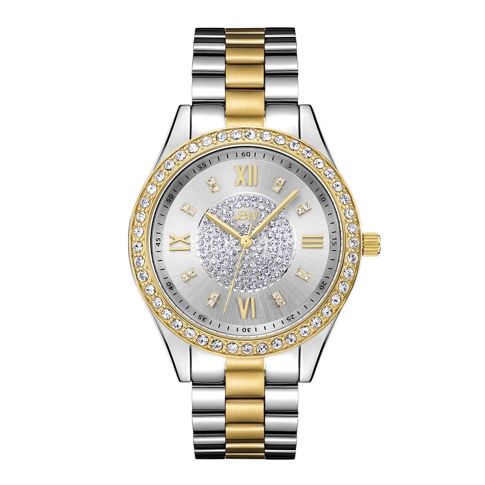 JBW Women's J6303A Mondrian Diamond Watch - Japanese Quartz Movement, Silver Stainless Steel Band, Pave Diamond Dial - Perfect for Gifts, Parties & Special Occasions
