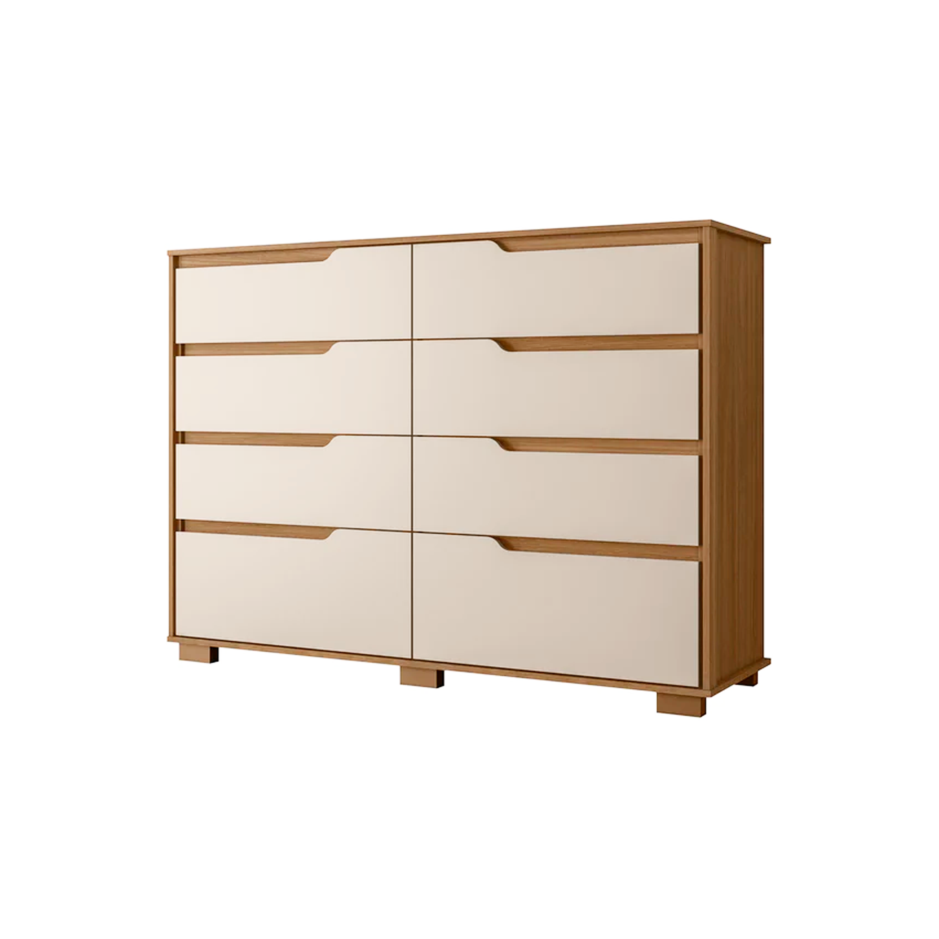 Gavetero 047032.6 Georgia Dresser with Freijo Wood Legs in Off White - Modern Bedroom Furniture for Home Organization & Storage