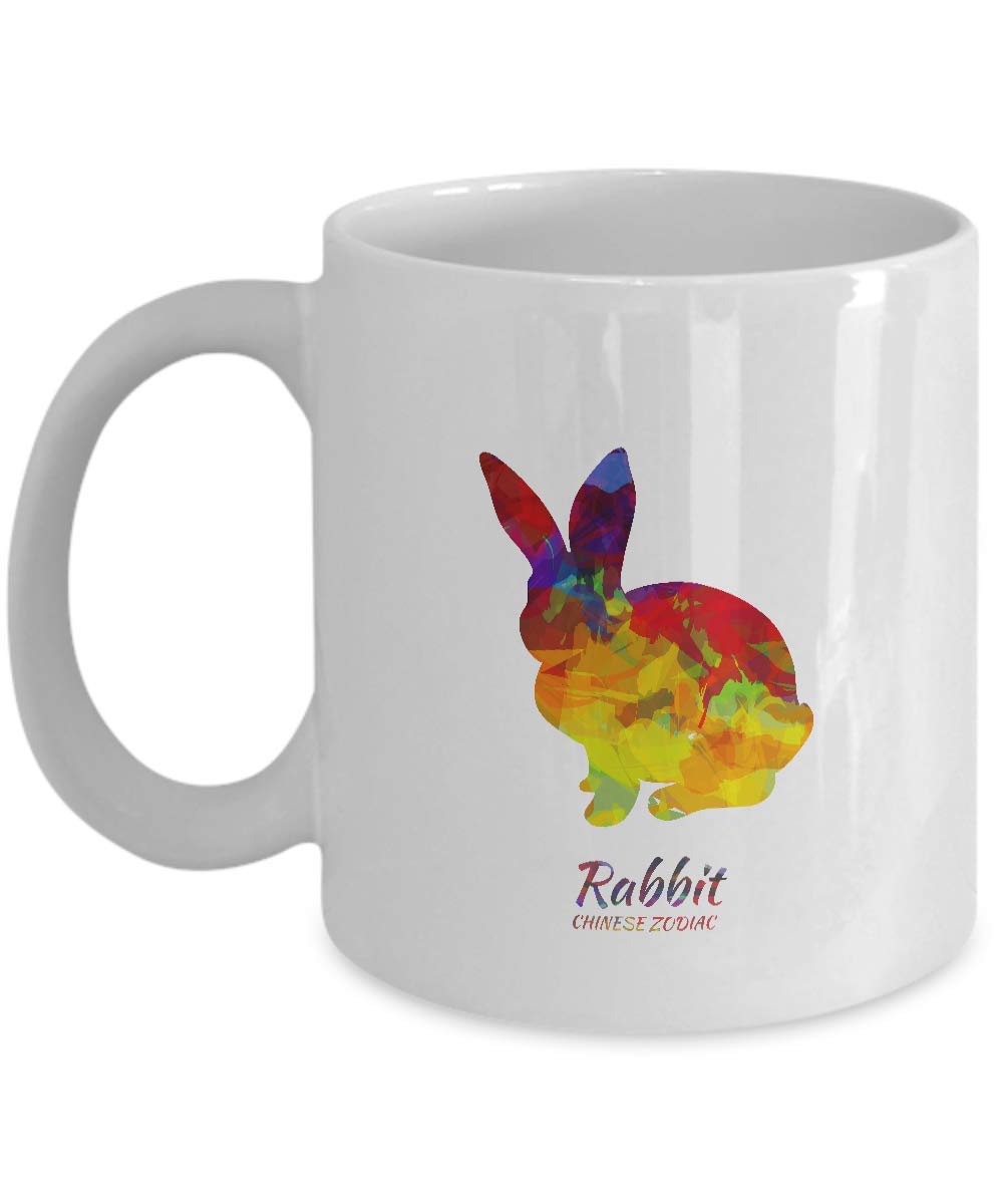 Chinese Zodiac Lunar New Year Mug - Rabbit, Horse, Monkey, Pig Horoscope Design for Tea & Coffee | Asian Astrology Mythology Gift for New Year Celebrations & Home Decor