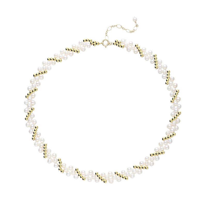 COCOKIM Gold Beaded Choker Necklace - Elegant Embellished Jewelry for Women | Perfect for Parties, Weddings & Evening Events