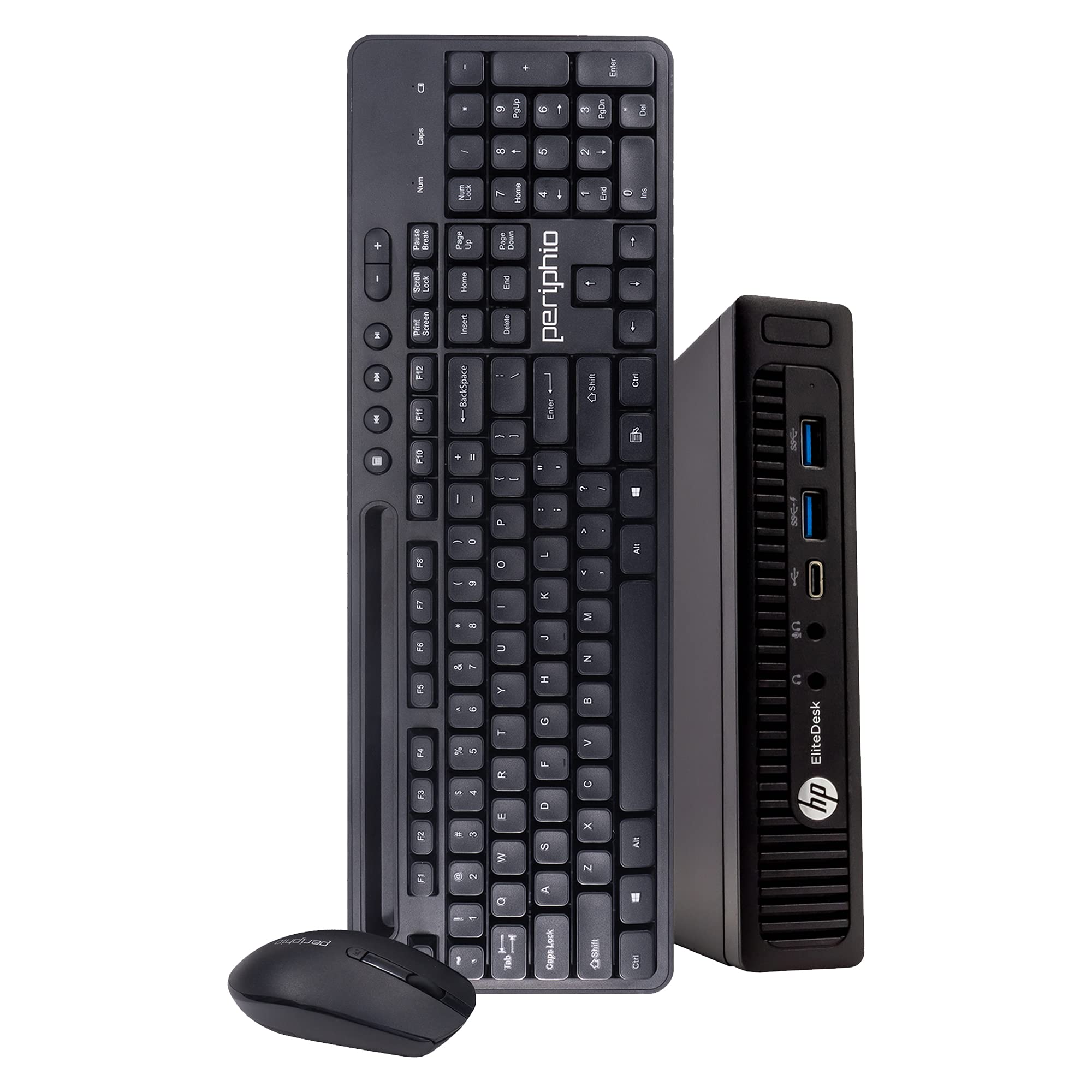 Renewed HP EliteDesk 800G2 Mini PC - Intel Quad Core i5, 8GB RAM, 240GB SSD, Windows 10 Pro - Includes Wireless Keyboard & Mouse - Perfect for Home Office, Business & Remote Work