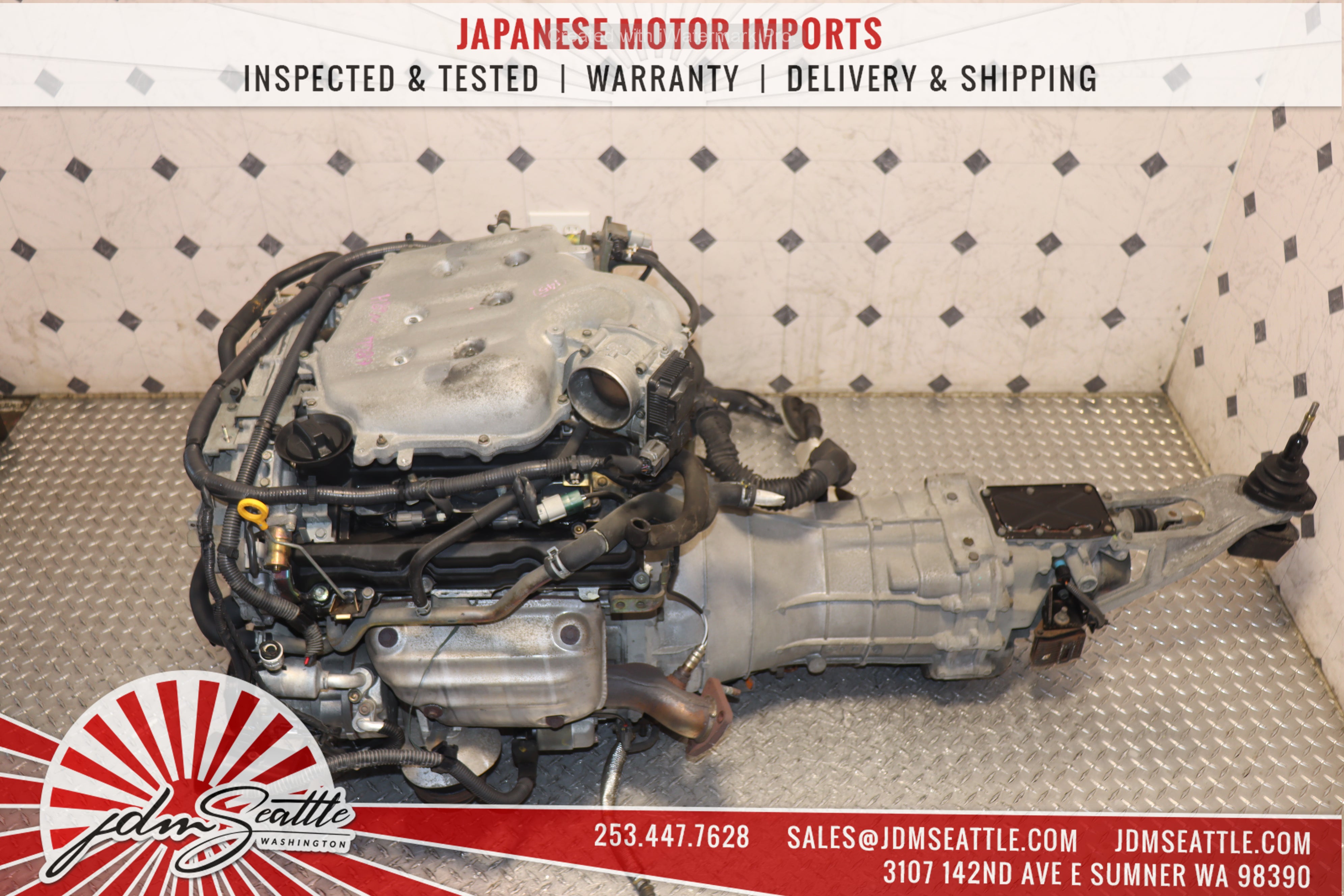 JDM VQ35DE 3.5L V6 Engine with 6-Speed Manual Transmission for 2003-2005 Infiniti G35 & Nissan 350Z - CD01 - Perfect for Performance Upgrades & Engine Replacement