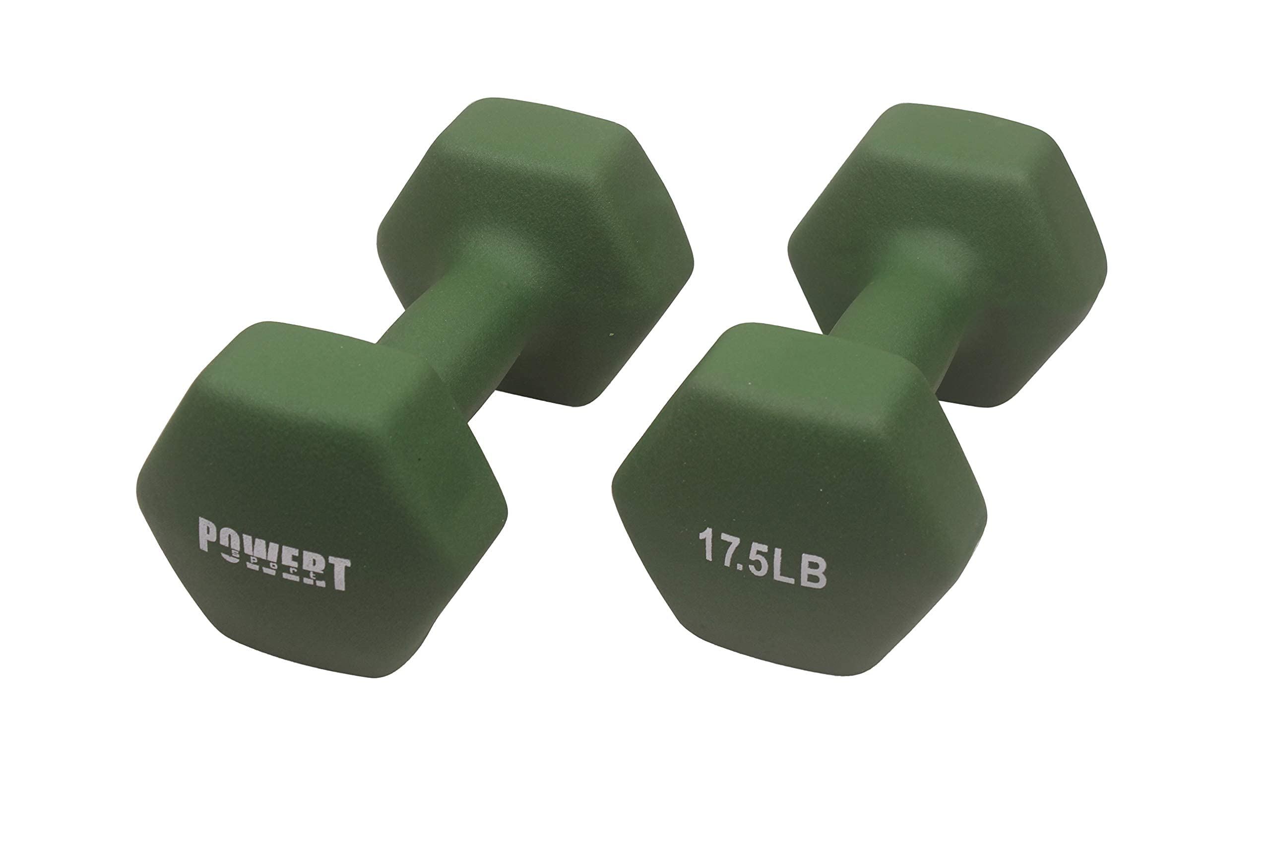 POWERT HEX Neoprene Dumbbell Set - Color-Coated Hand Weights for Home Gym, Strength Training & Fitness Workouts - Perfect for Women & Men
