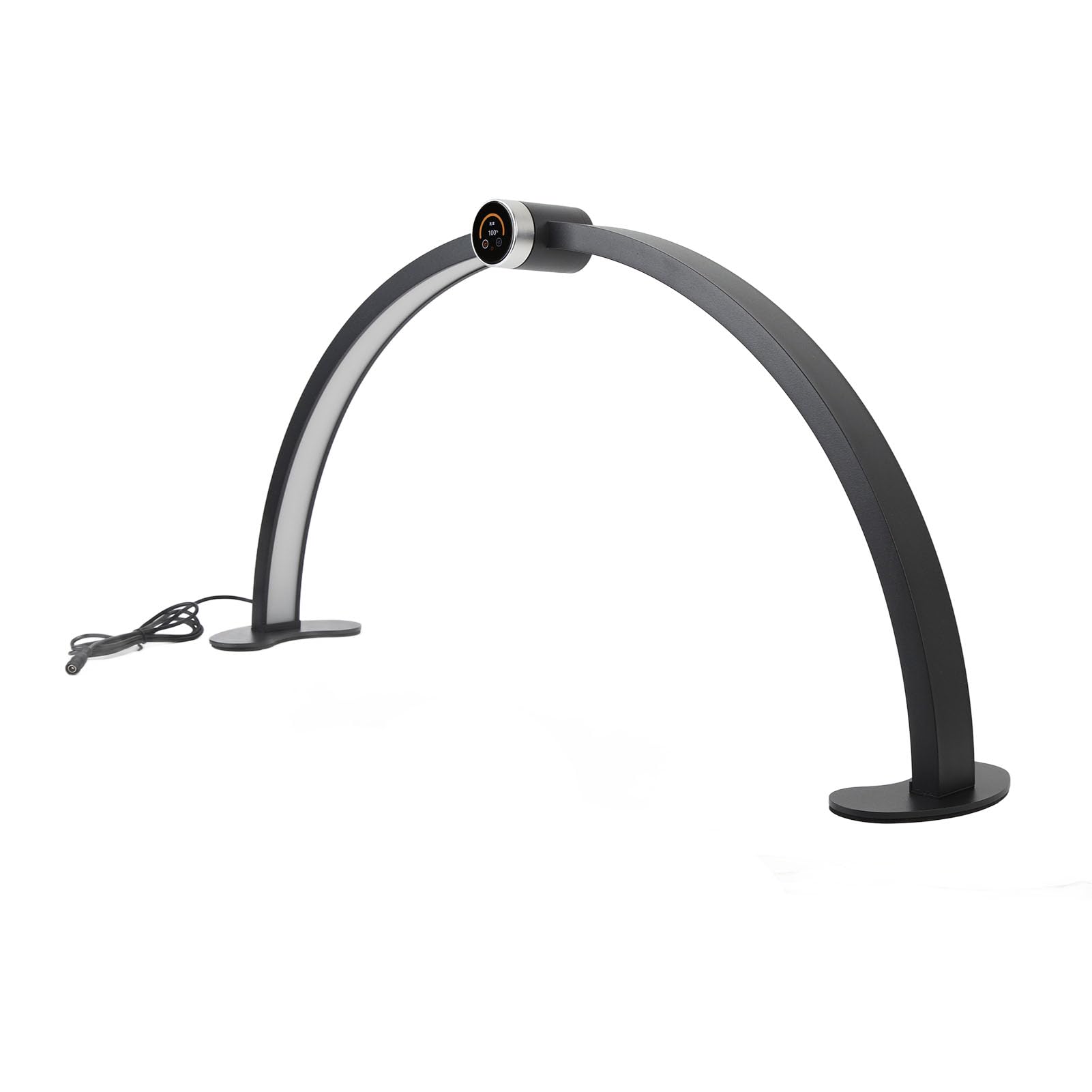 Adjustable Brightness & Color Temperature Half Moon Desk Lamp - Black Salon Eyelash Light for Makeup, Reading & Home Office Workspace