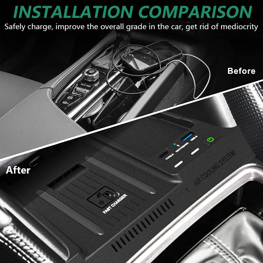 15W Qi Fast Wireless Car Charger for Subaru Forester 2019-2022 - Compatible with iPhone & Android Phones - Perfect for Road Trips & Daily Commutes