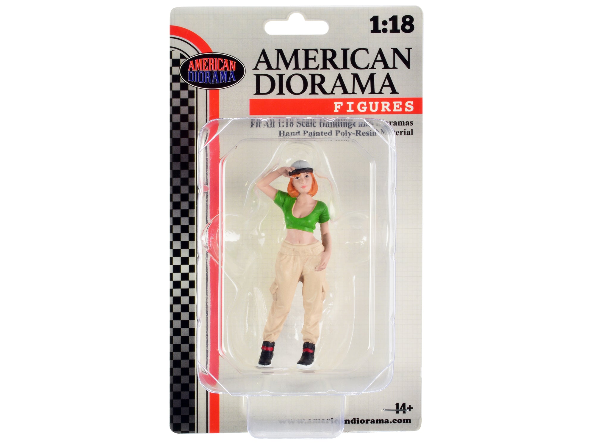 1/18 Scale Hip Hop Girl Figure for Model Cars & Dioramas - Perfect for Urban Street Scenes & Custom Car Displays
