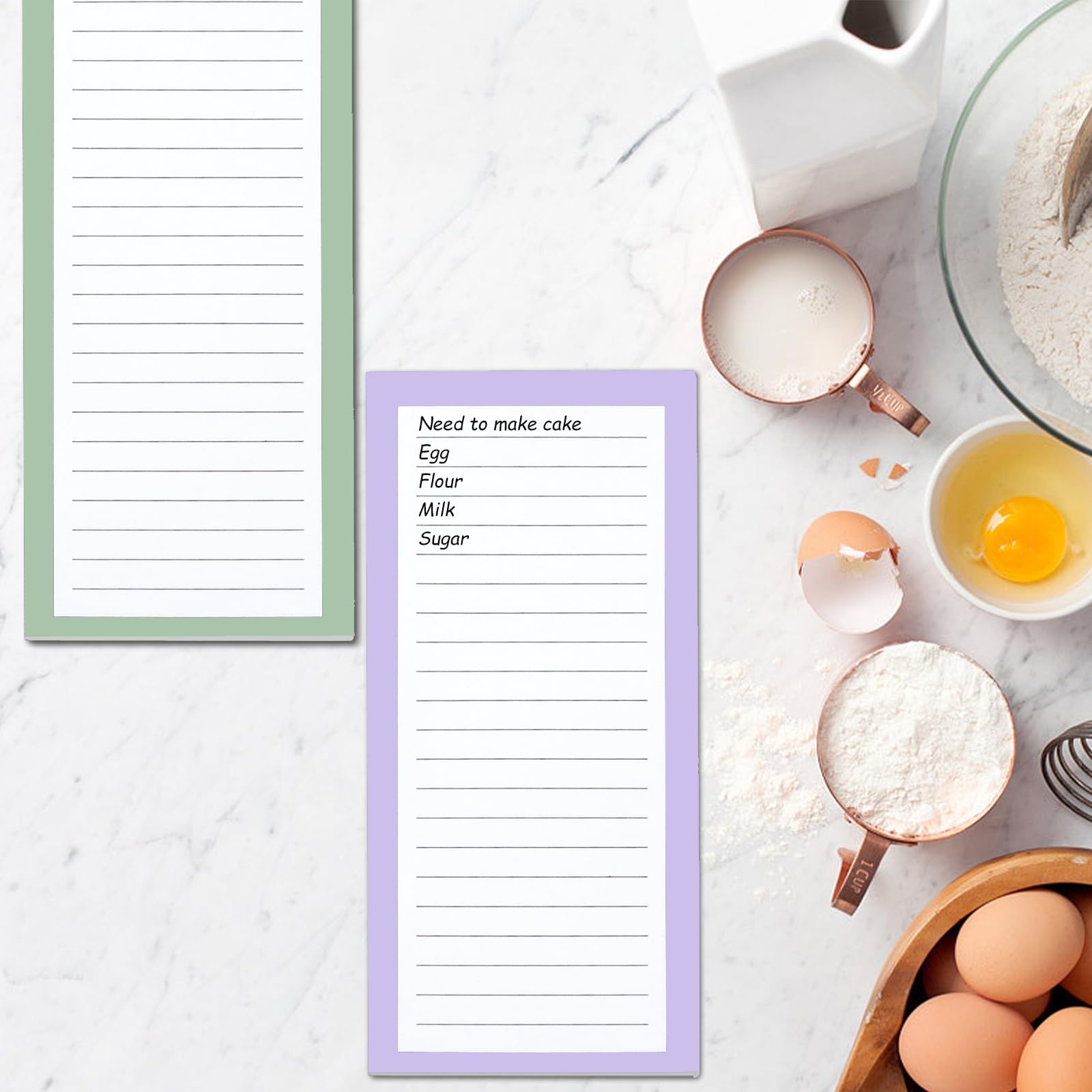 4 Pack Magnetic Notepads for Refrigerator - 200 Sheets with Full Magnet Back - Grocery Shopping List Pads - Perfect for Kitchen, Office & Home Organization