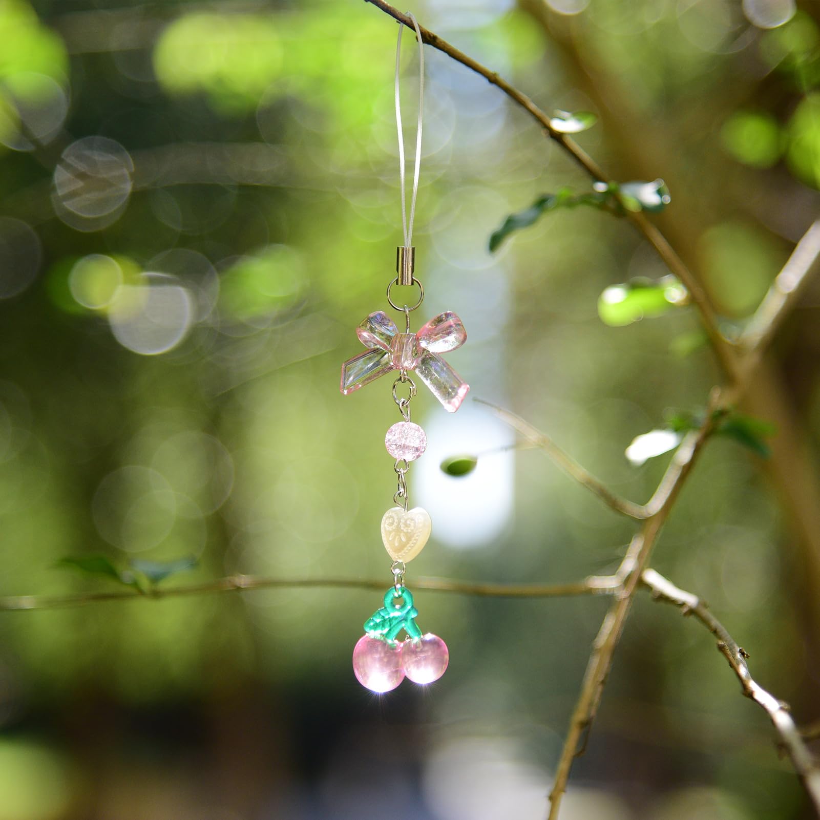 Strawberry Cherry Phone Charm - Y2K Kpop Aesthetic Cute Keychain for Phone, Bag, AirPods, Camera & More | Perfect for Kawaii Decor, Gifts & Accessories