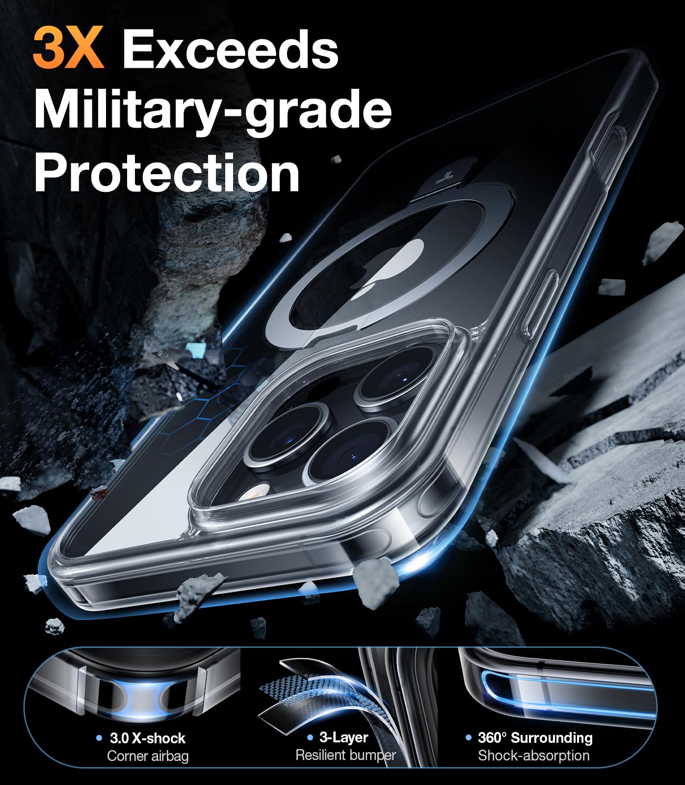 TORRAS Magnetic Clear Case for iPhone 16 Pro 6.3