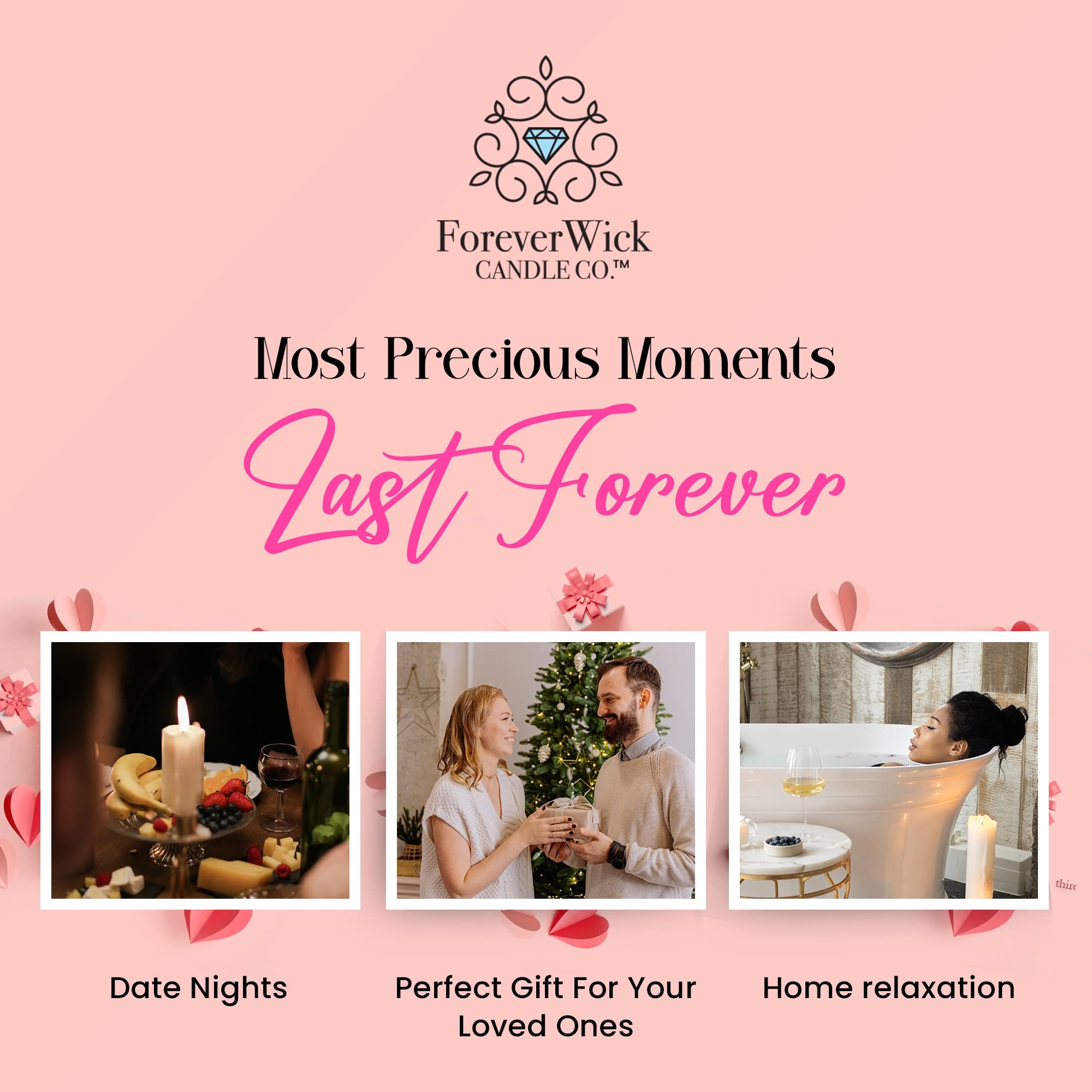 ForeverWick Rainforest Breeze Scented Soy Wax Candle with Hidden Diamond - 10oz Jar, 70-Hour Burn Time | Hand-Poured Luxury Candle with Jewelry Exchange Option (14K Gold & Diamond) | Perfect for Home Decor, Relaxation & Gift Giving