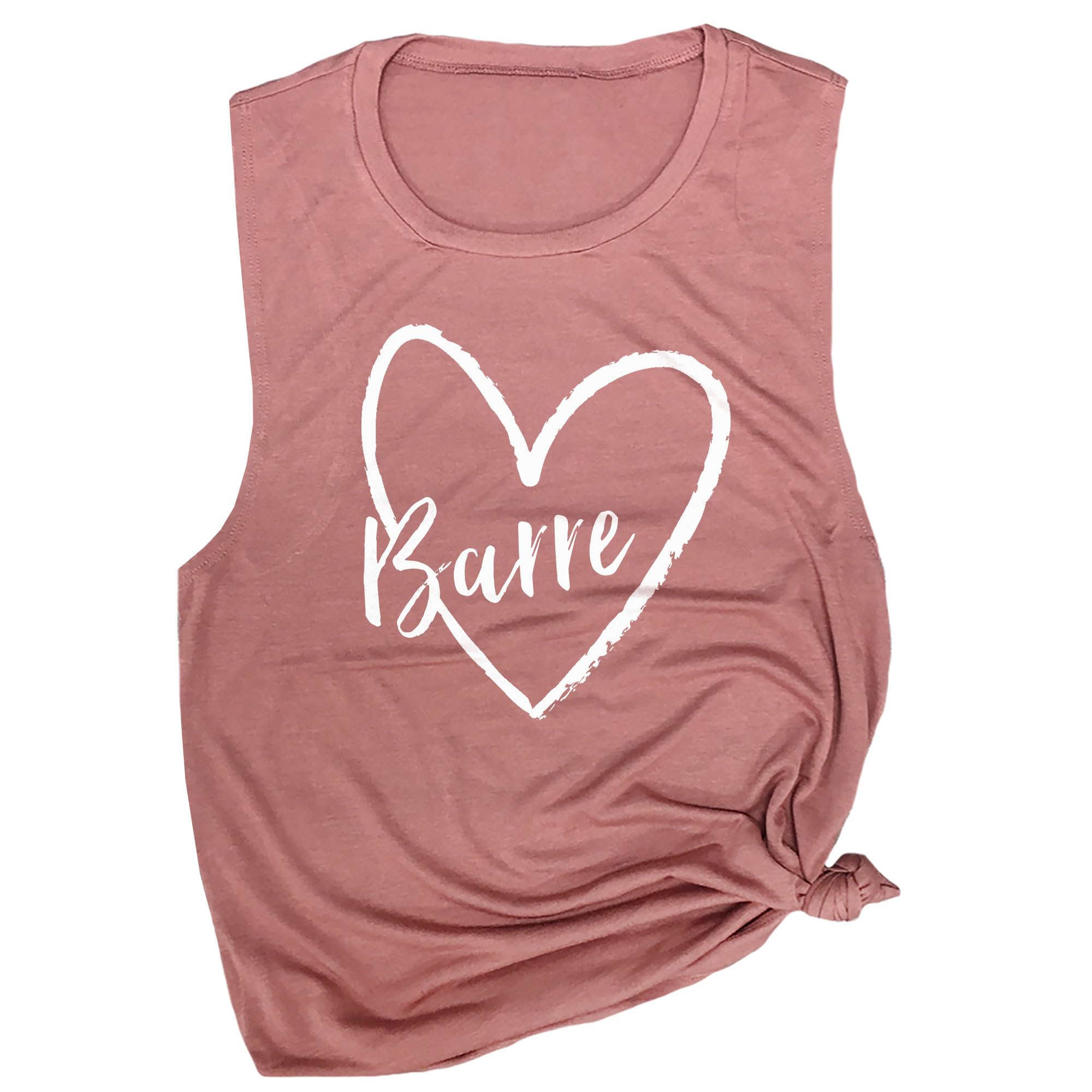 Barre Heart Women's Workout Tank Top - Sleeveless Gym & Yoga Tee for Active Wear