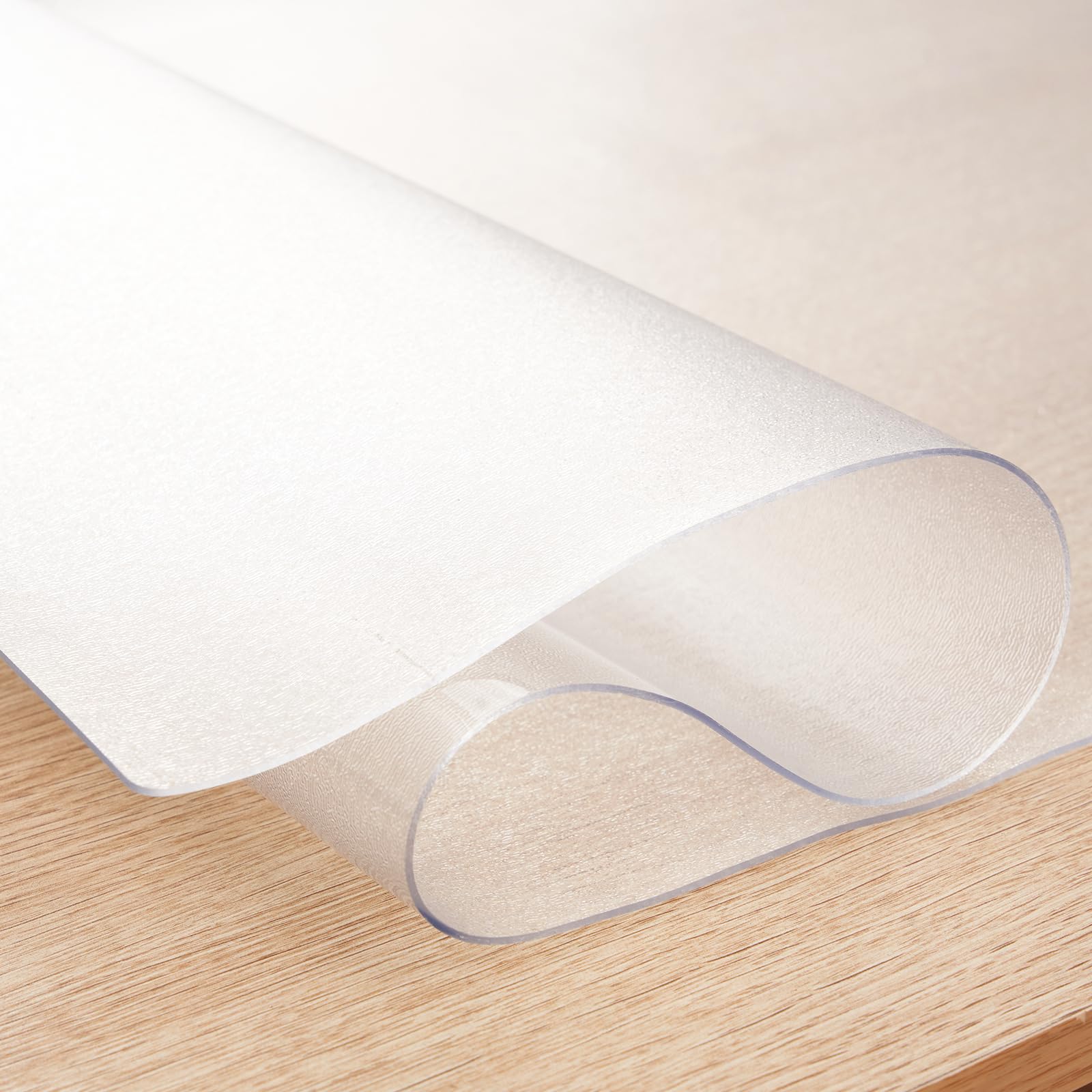 24x60 Inch Frosted PVC Table Cover Protector - 1.5mm Thick Waterproof Non-Slip Plastic Table Pad for Wooden Coffee Tables & Writing Desks - Perfect for Dining, Office, and Home Decor Protection